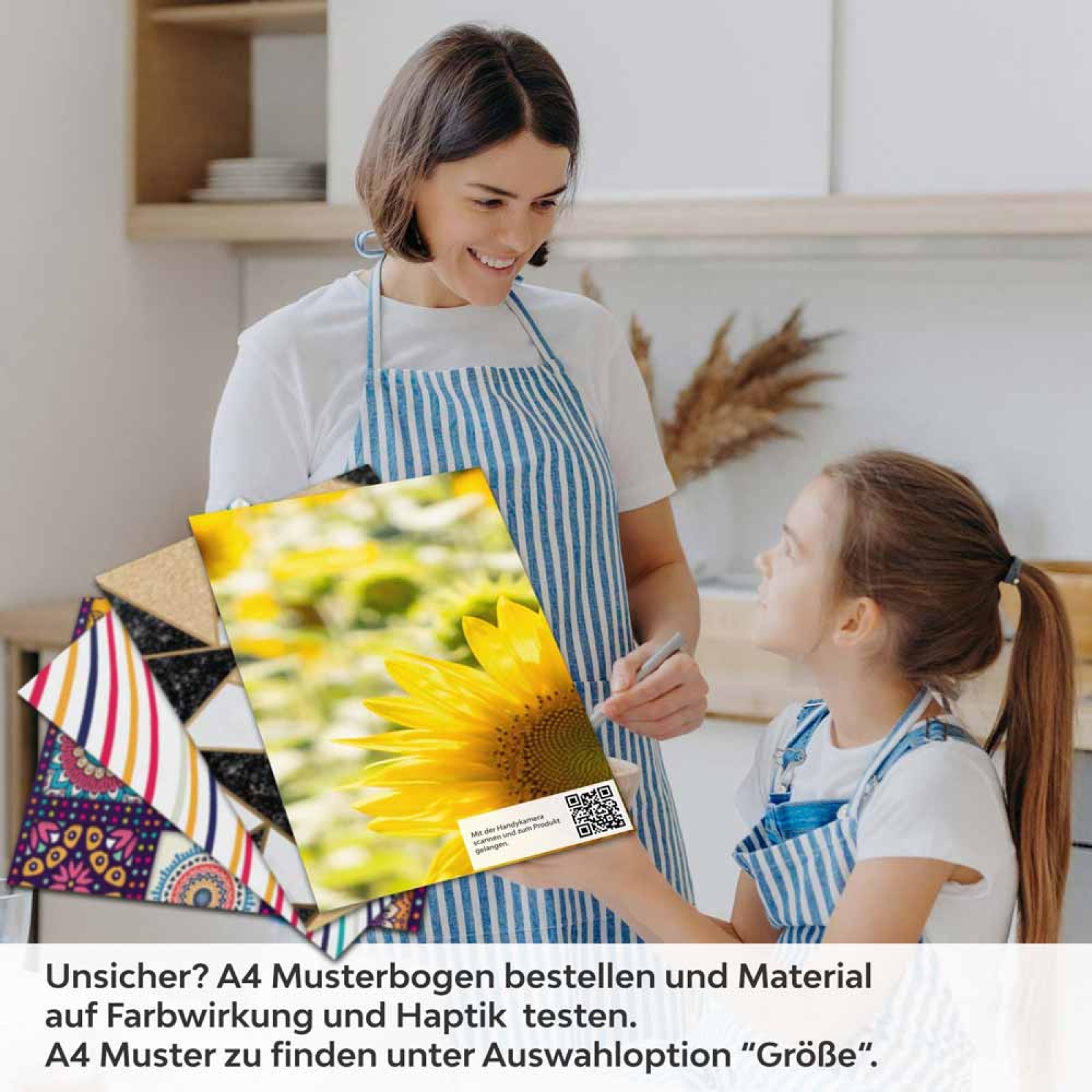 Küchenrückwand Folie blühendes Sonnenblumenfeld A4 Muster
