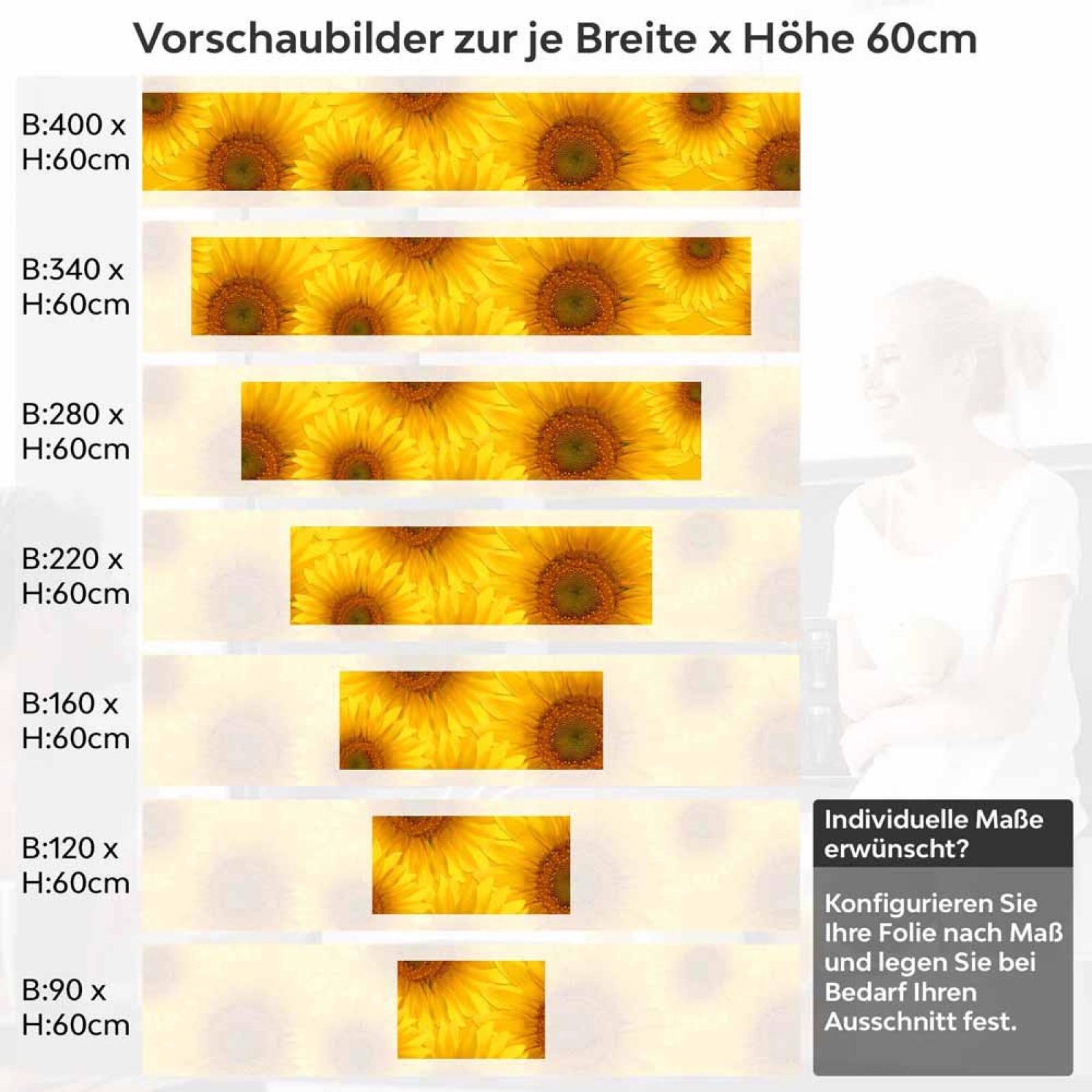 Küchenrückwand Folie Sunflowers Höhe 60cm