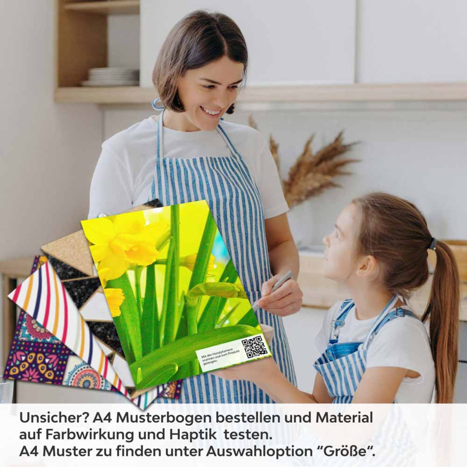 Küchenrückwand Folie Tulpen & Schmetterlinge A4 Muster