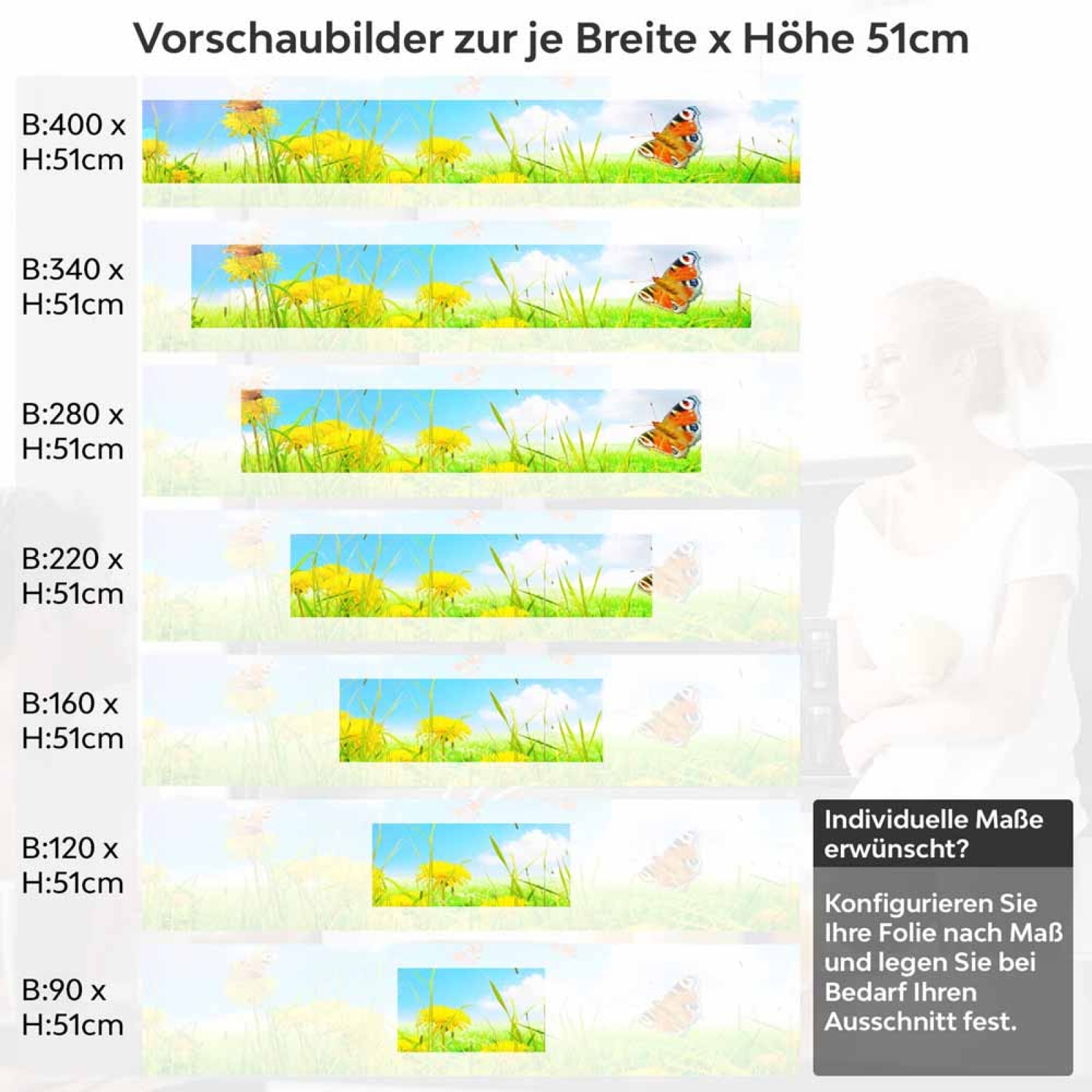Küchenrückwand Folie Frühling Höhe 51cm