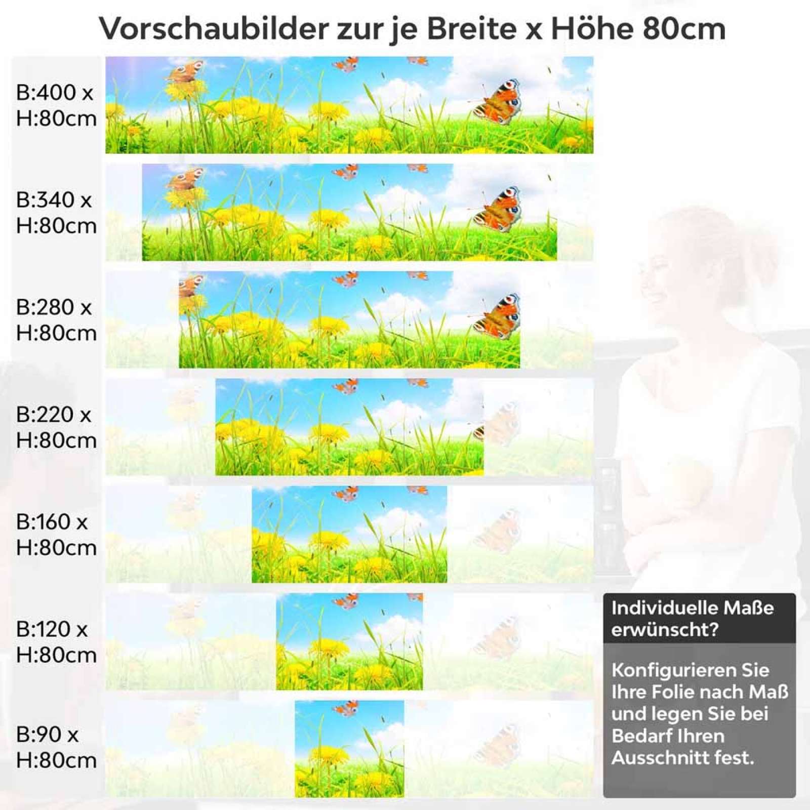 Küchenrückwand Folie Frühling Höhe 80cm