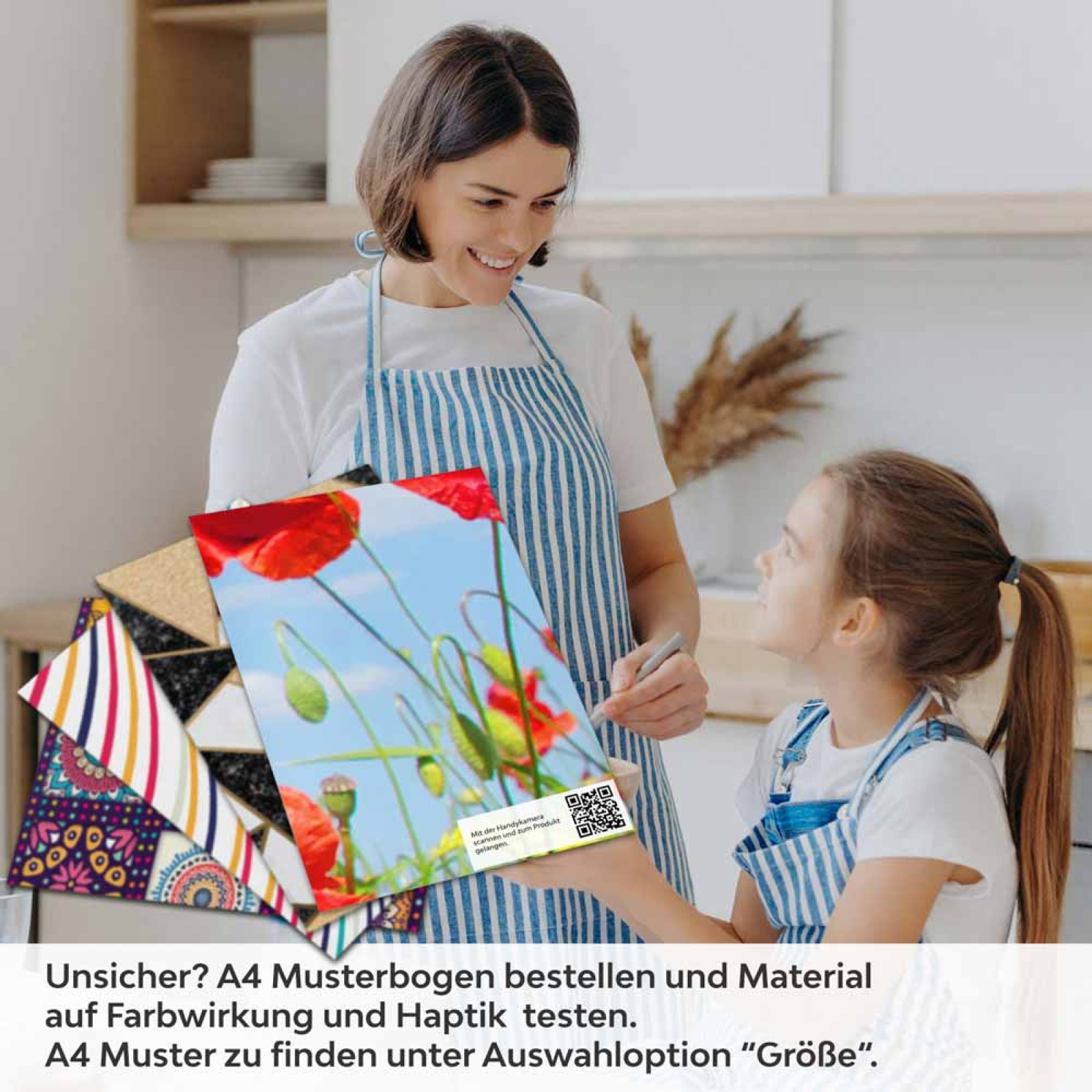 Küchenrückwand Folie Mohnblumen Feld A4 Muster