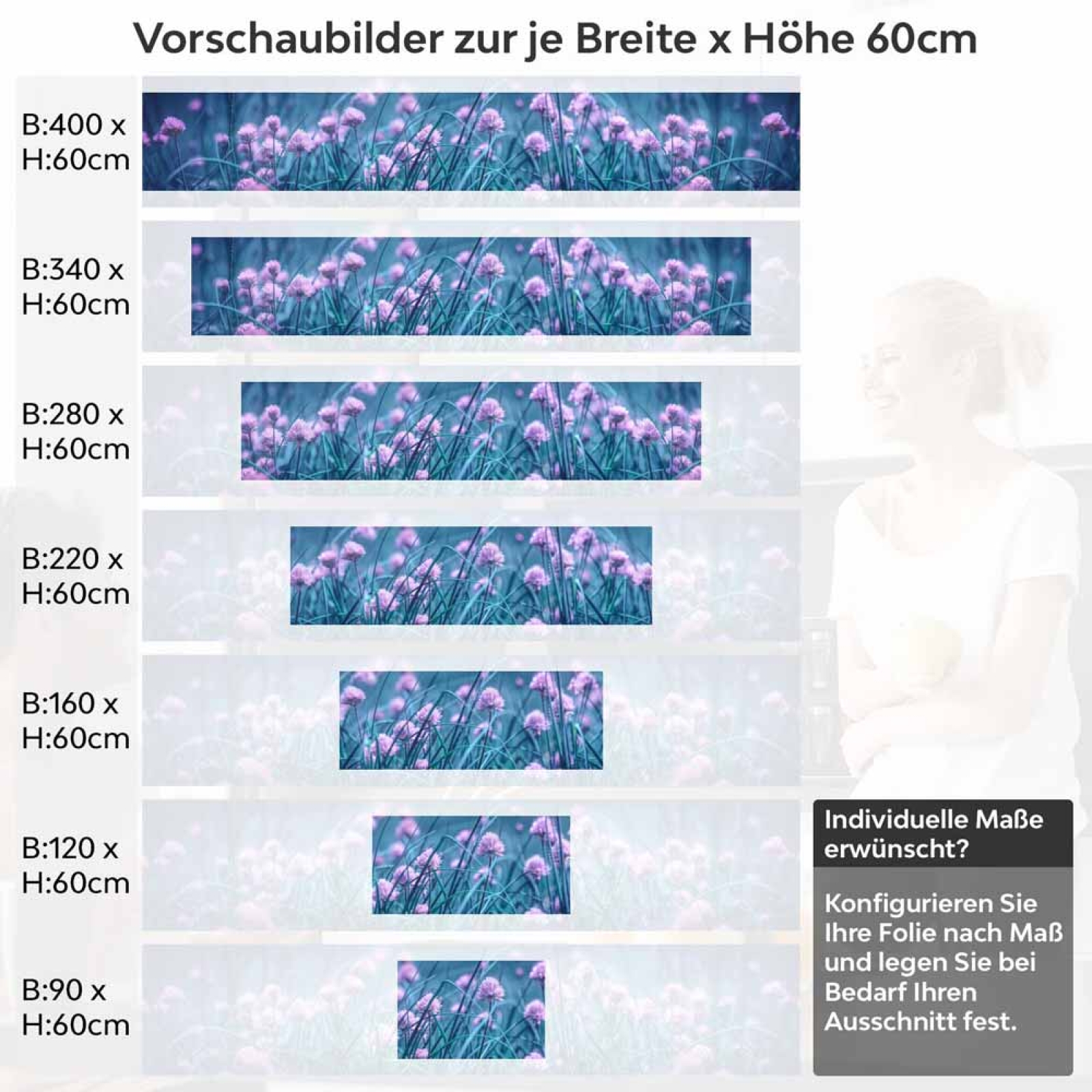 Küchenrückwand Folie Frühlingszwiebel Blüte Höhe 60cm