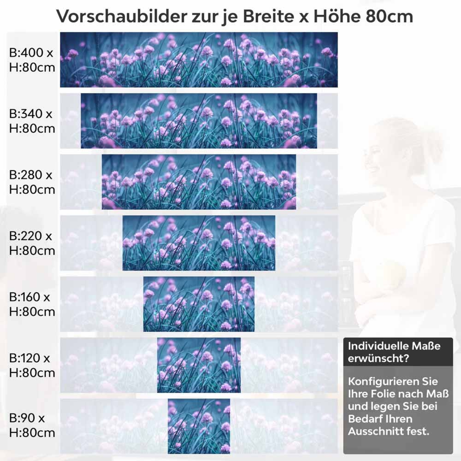 Küchenrückwand Folie Frühlingszwiebel Blüte Höhe 80cm