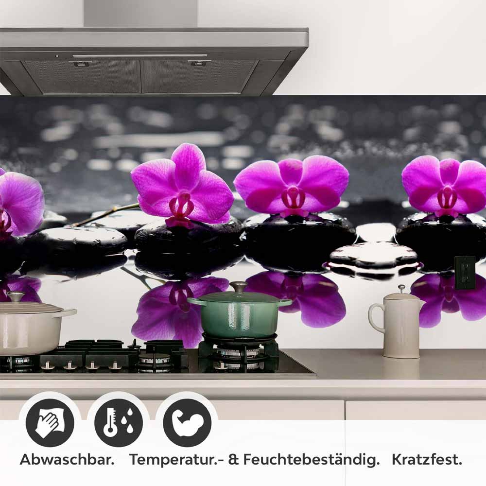 Küchenrückwand Folie Wellness Orchideen Detailbild 1