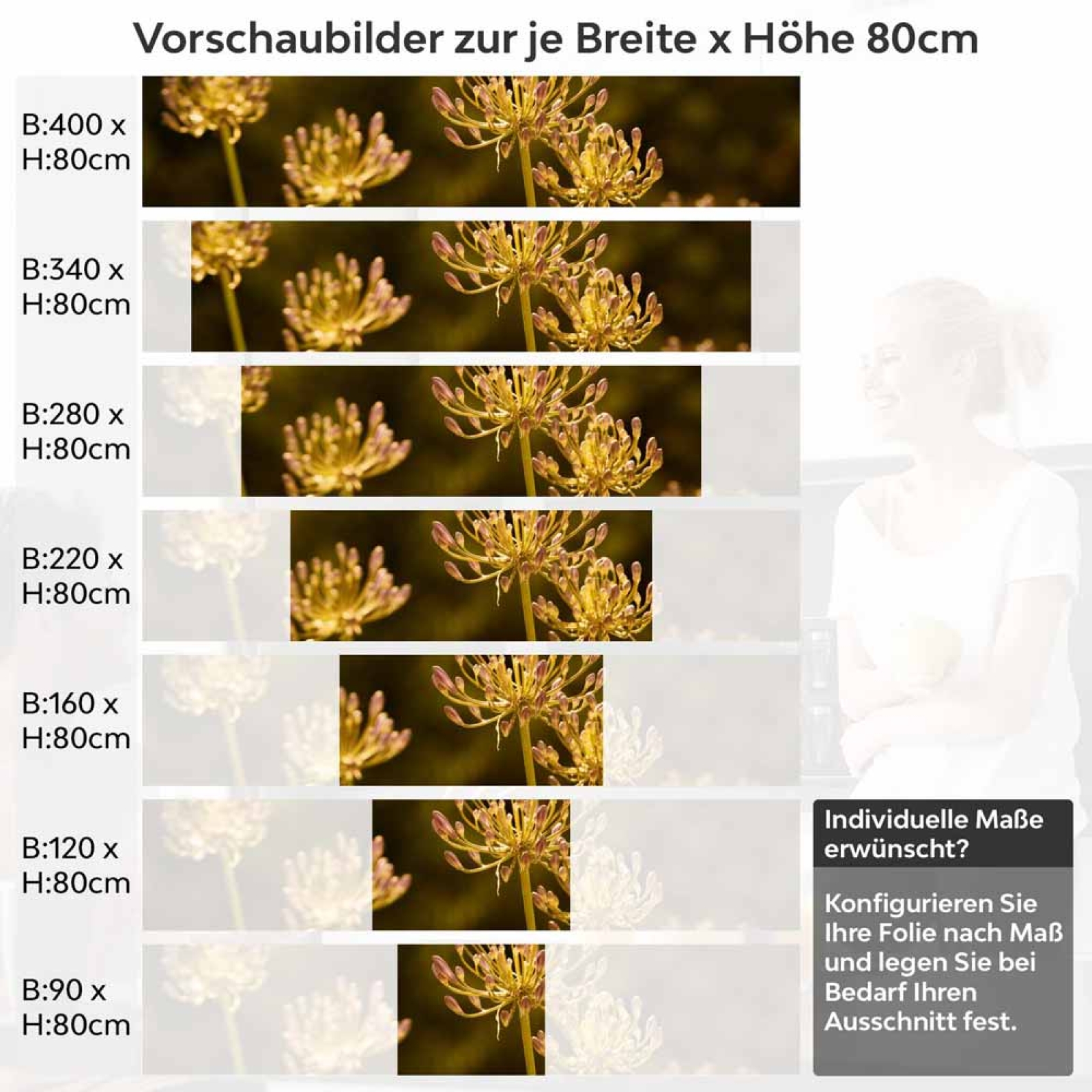 Küchenrückwand Folie Pflanze Höhe 80cm