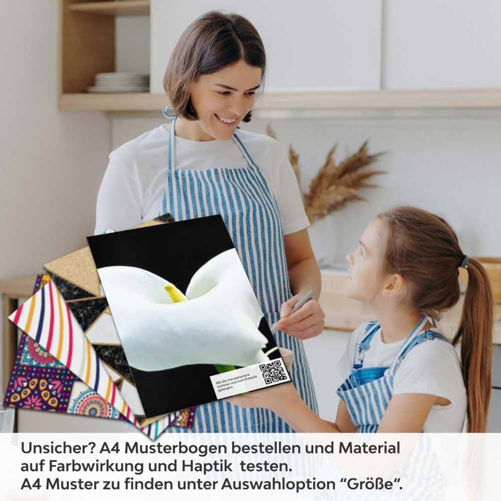 Küchenrückwand Folie weiße Calla-Lilien A4 Muster