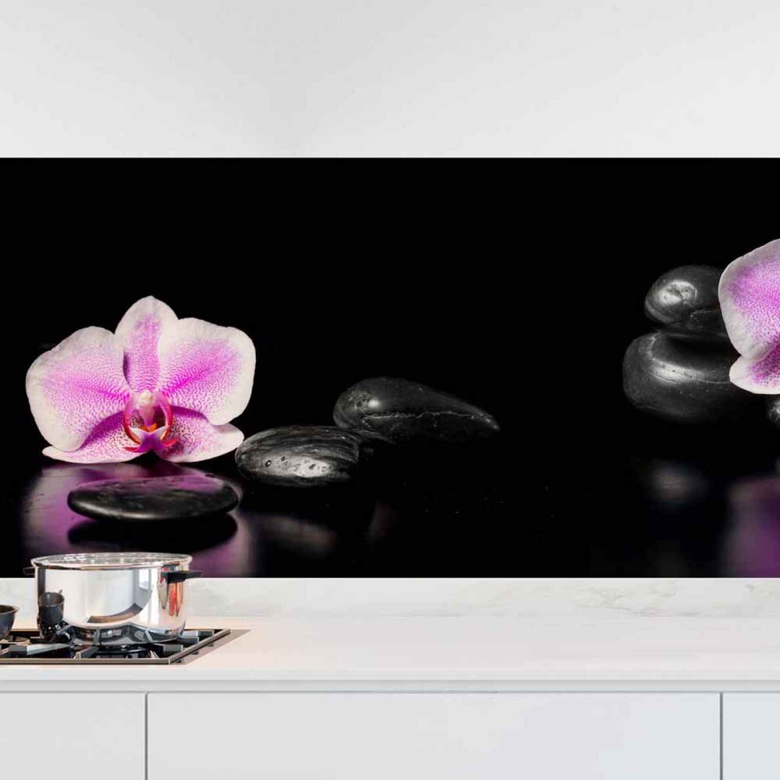 Küchenrückwand Folie Orchideenblüten in zartem Rosa-Violett Hauptbild