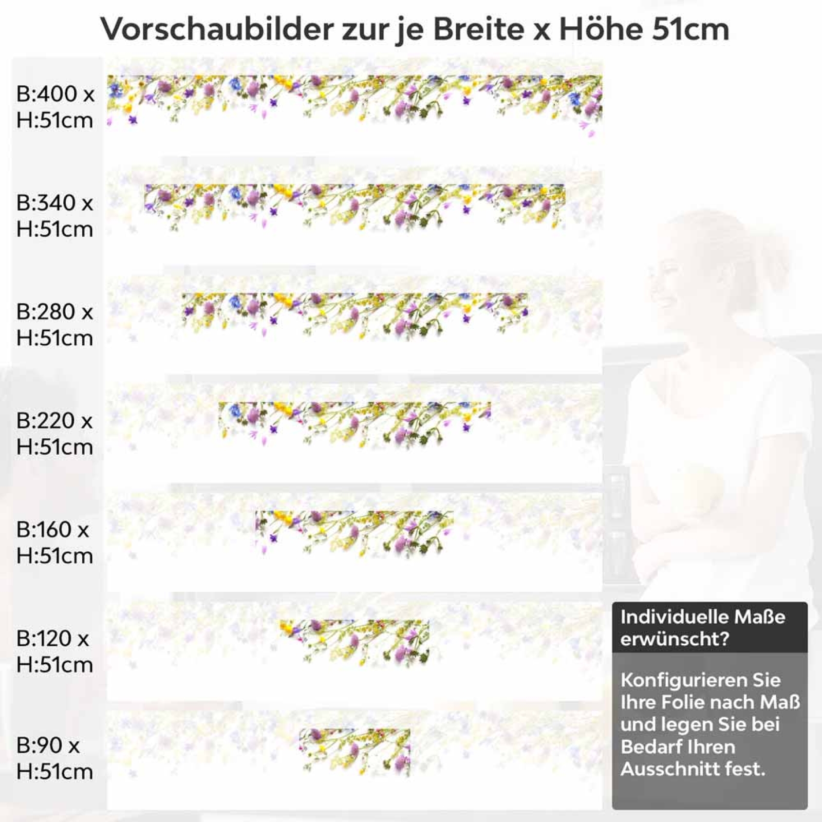 Küchenrückwand Folie Wildblumen – Frische und Farbe in Ihrer Küche Höhe 51cm