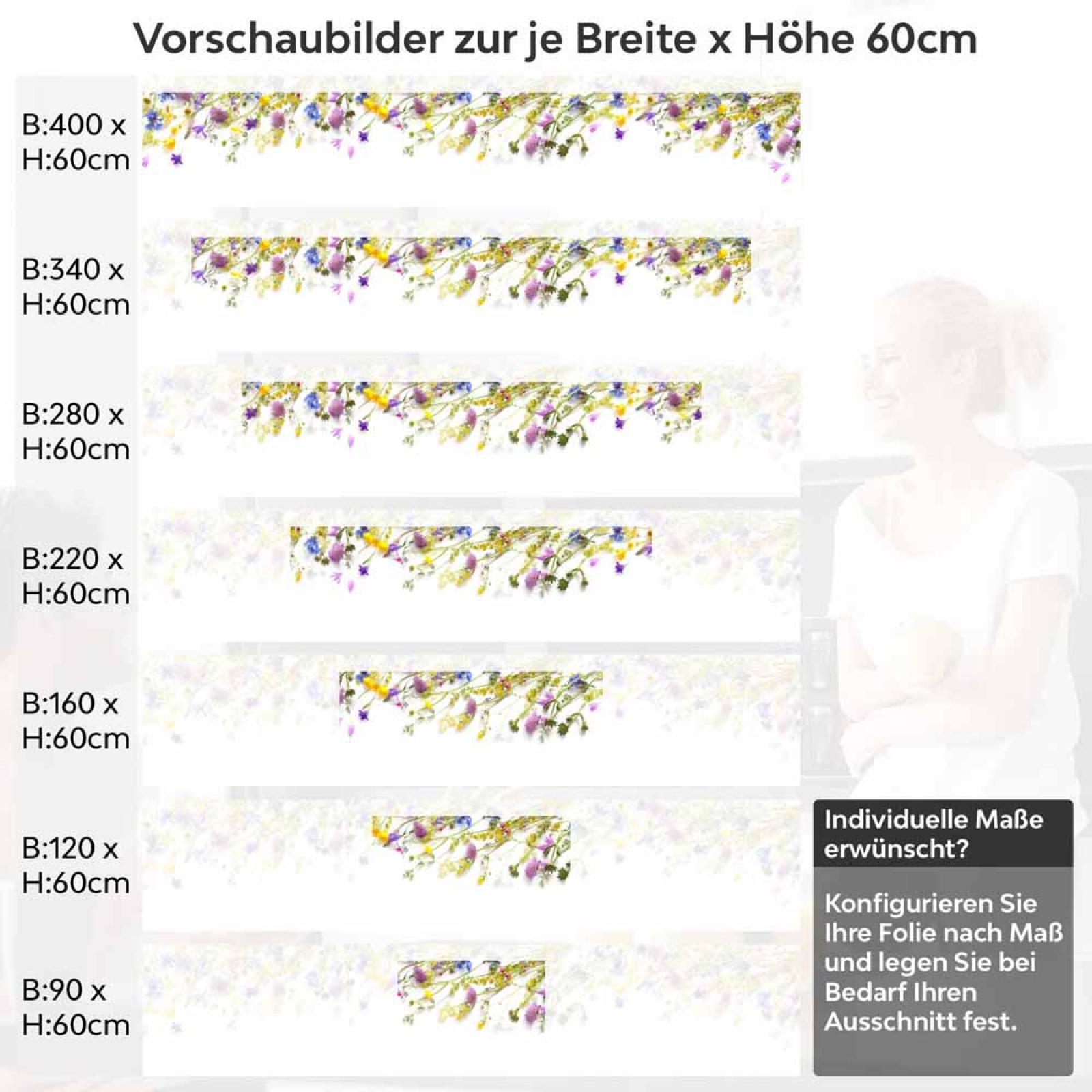 Küchenrückwand Folie Wildblumen – Frische und Farbe in Ihrer Küche Höhe 60cm