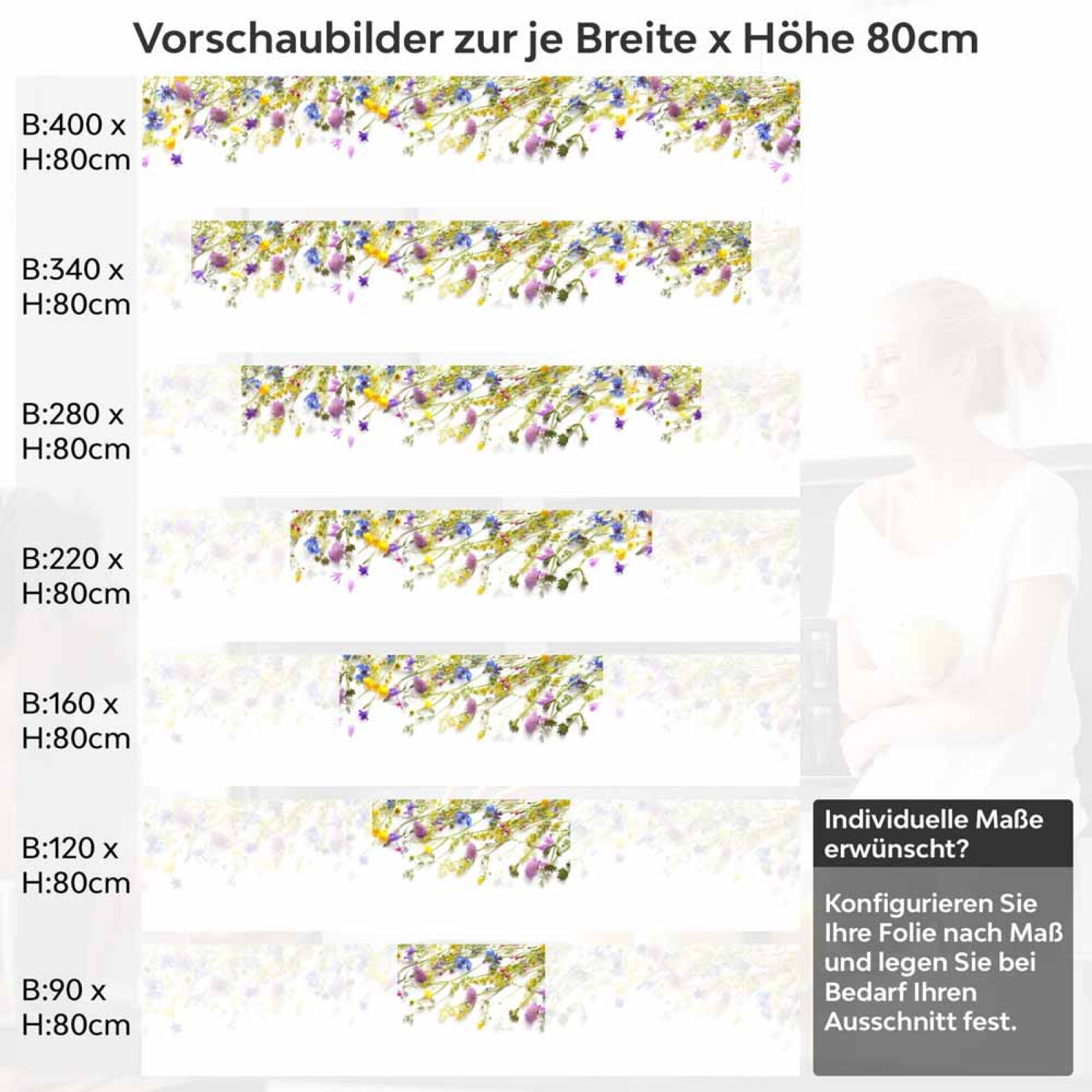 Küchenrückwand Folie Wildblumen – Frische und Farbe in Ihrer Küche Höhe 80cm