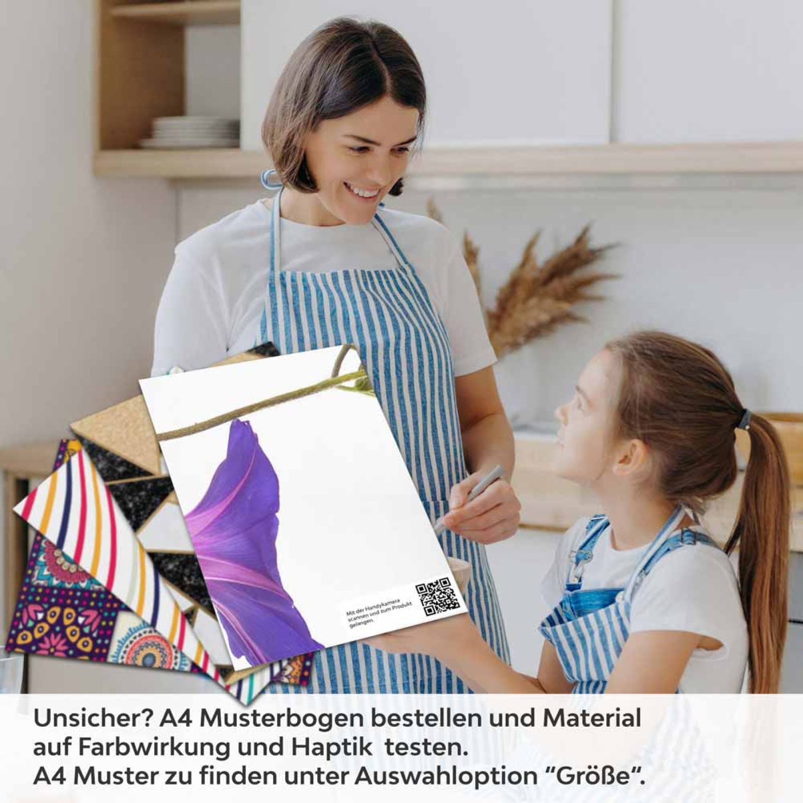 Küchenrückwand Folie Rankenblüten - Natürliche Schönheit für Ihre Wand A4 Muster