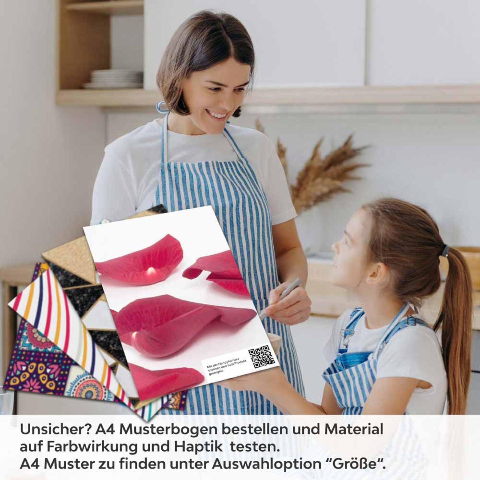 Küchenrückwand Folie Rosenblätter A4 Muster