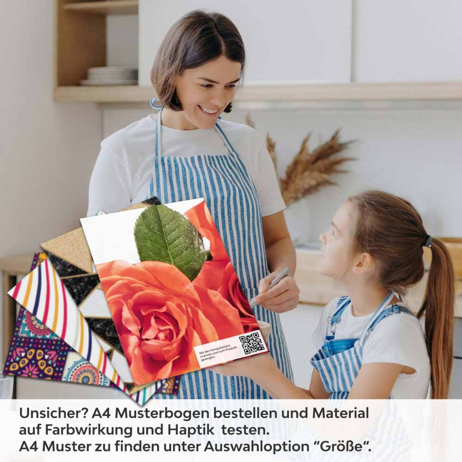 Küchenrückwand Folie Rosenoptik A4 Muster