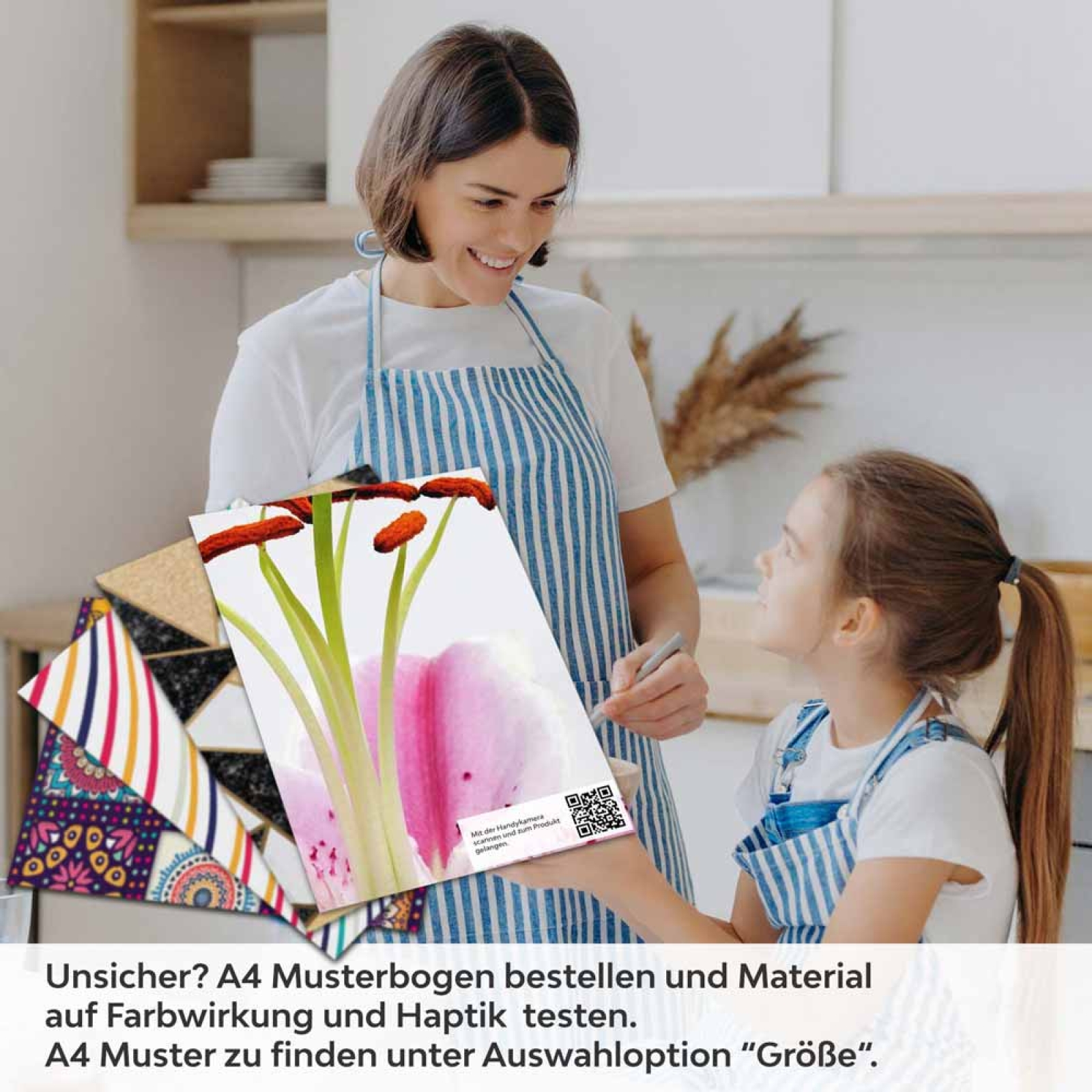Küchenrückwand Folie rosa Lilie A4 Muster
