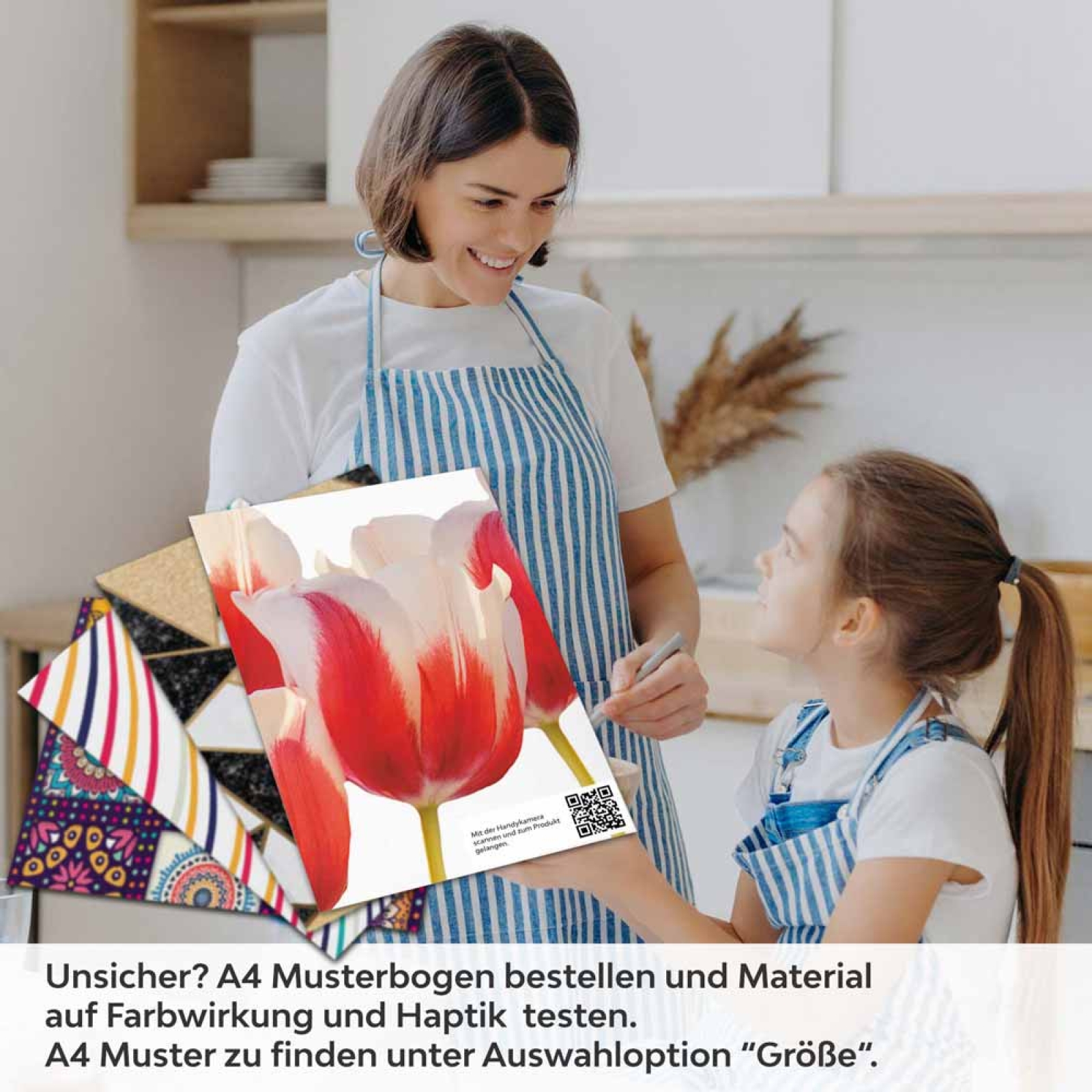 Küchenrückwand Folie Tulpenmotiv A4 Muster