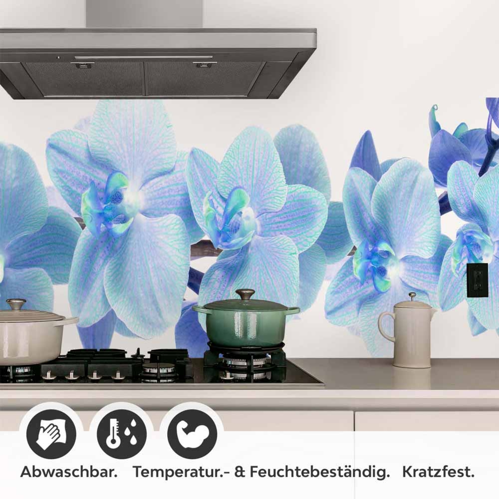 Küchenrückwand Folie Orchideenmotiv Detailbild 1