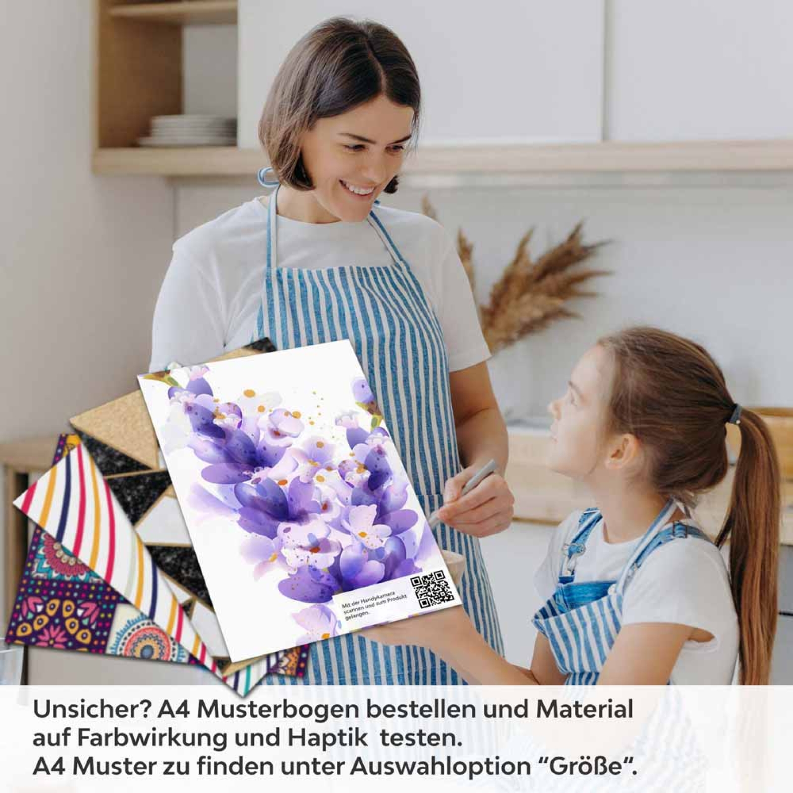 Küchenrückwand Folie Aquarell Lavendel A4 Muster