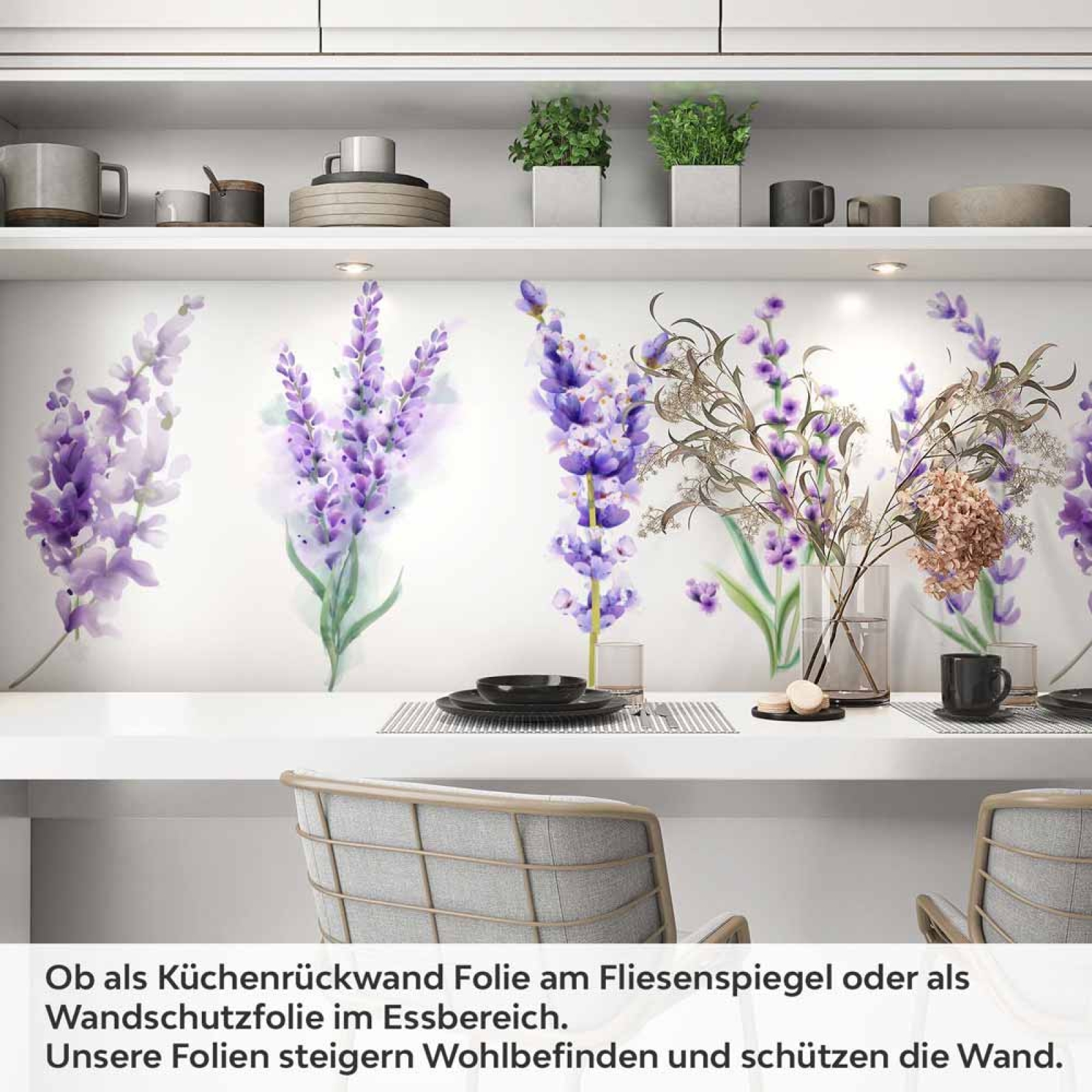 Küchenrückwand Folie Aquarell Lavendel Artikelbild 1