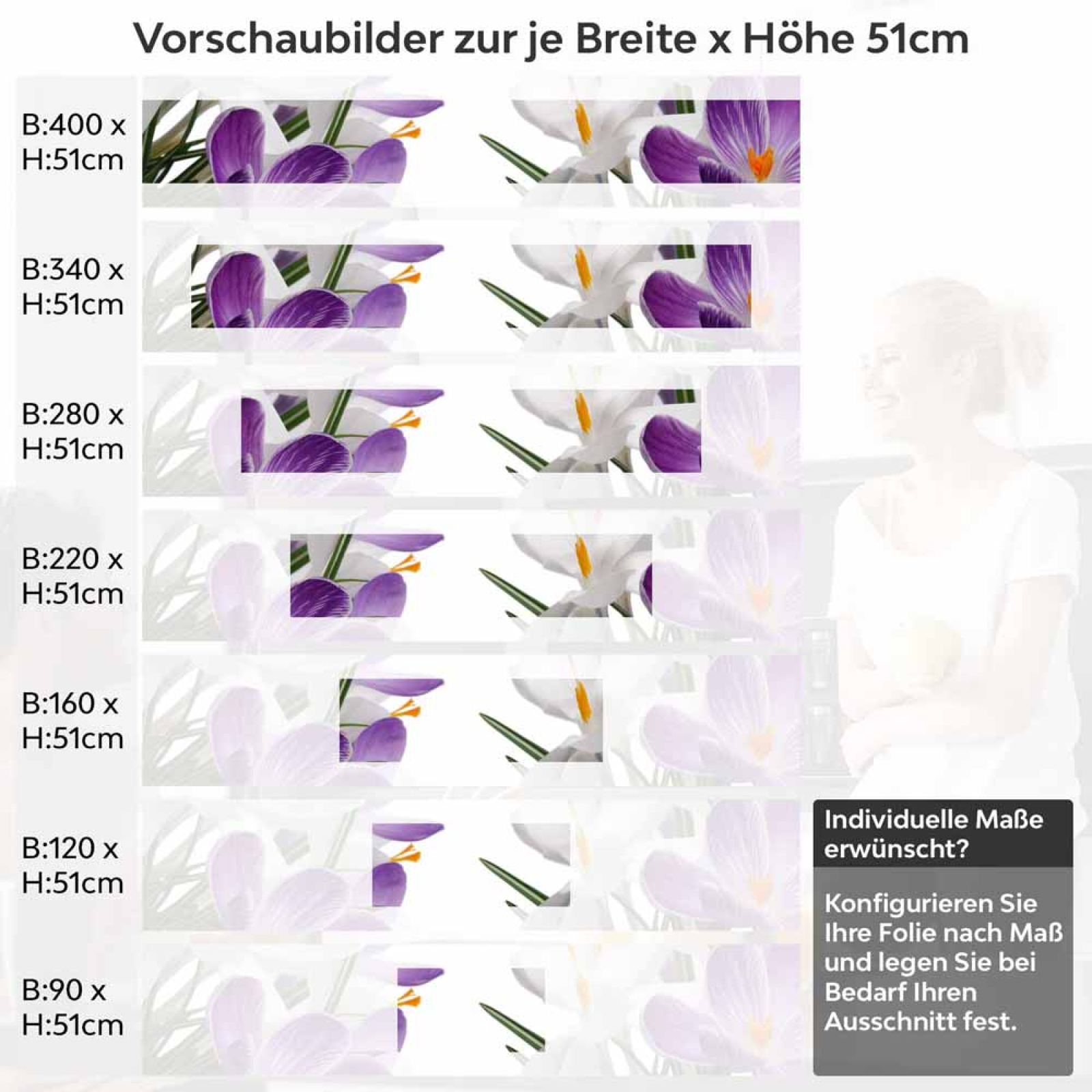 Küchenrückwand Folie Krokusblüten Höhe 51cm