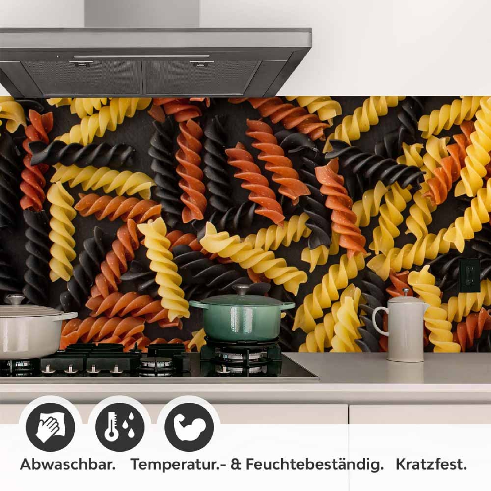 Küchenrückwand Folie Bunte Pasta - Italienisches Flair für Ihre Küche Detailbild 1