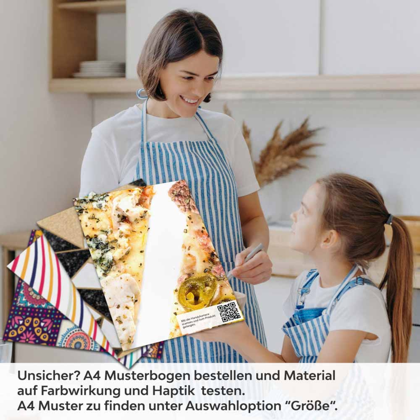 Küchenrückwand Folie Pizzagenuss - Viva Italia Bunte Pizza-Motive A4 Muster