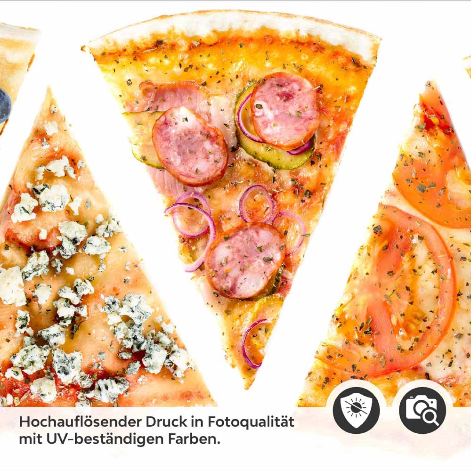 Küchenrückwand Folie Pizzagenuss - Viva Italia Bunte Pizza-Motive Detailbild 2