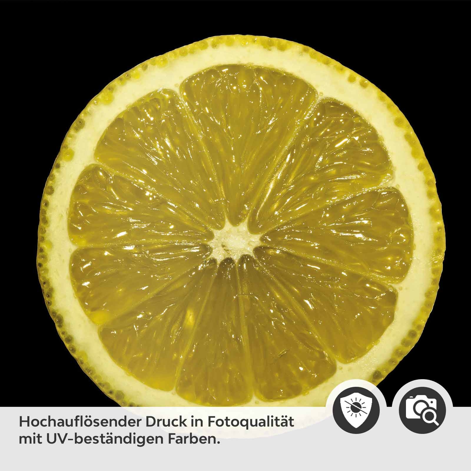 Küchenrückwand Folie Zitronenscheiben - Schwarz-Gelber Hingucker Detailbild 2