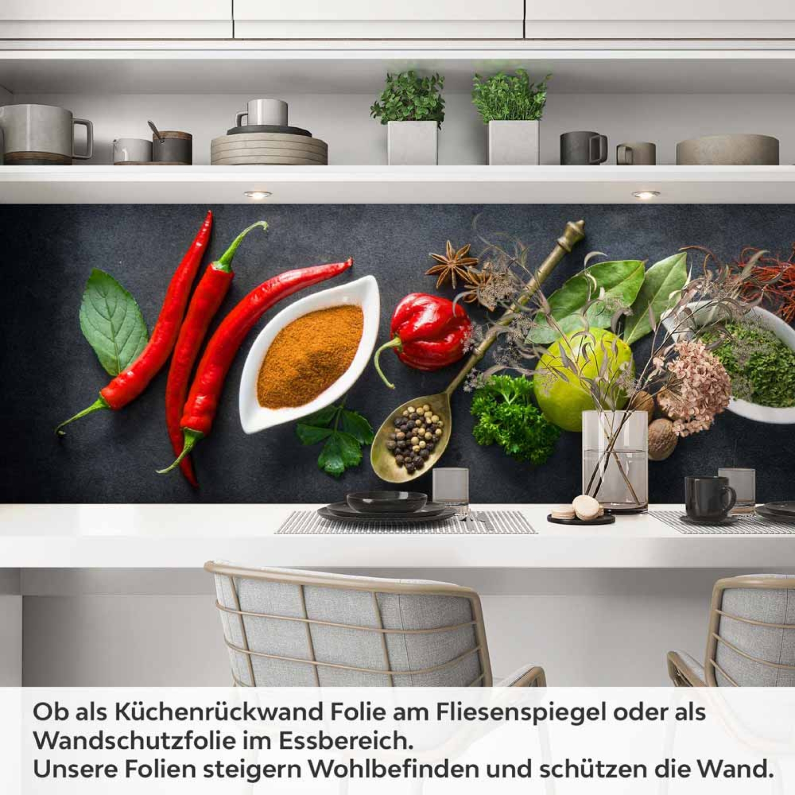 Küchenrückwand Folie Kräuter und Gewürze - Intensives Küchenflair Artikelbild 1