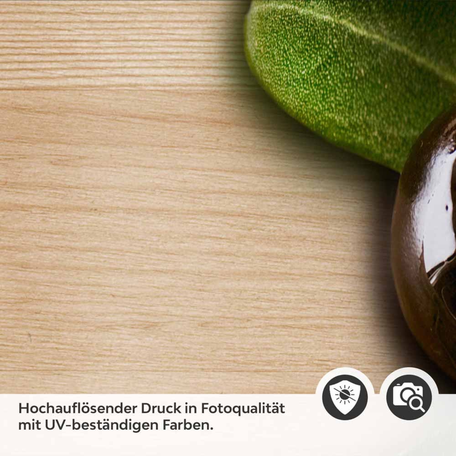 Küchenrückwand Folie Edles Oliven-Motiv auf Holzoptik Detailbild 2