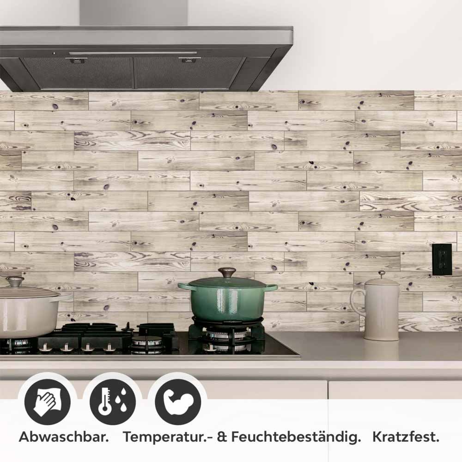 Küchenrückwand Folie Holzstruktur Optik Detailbild 1