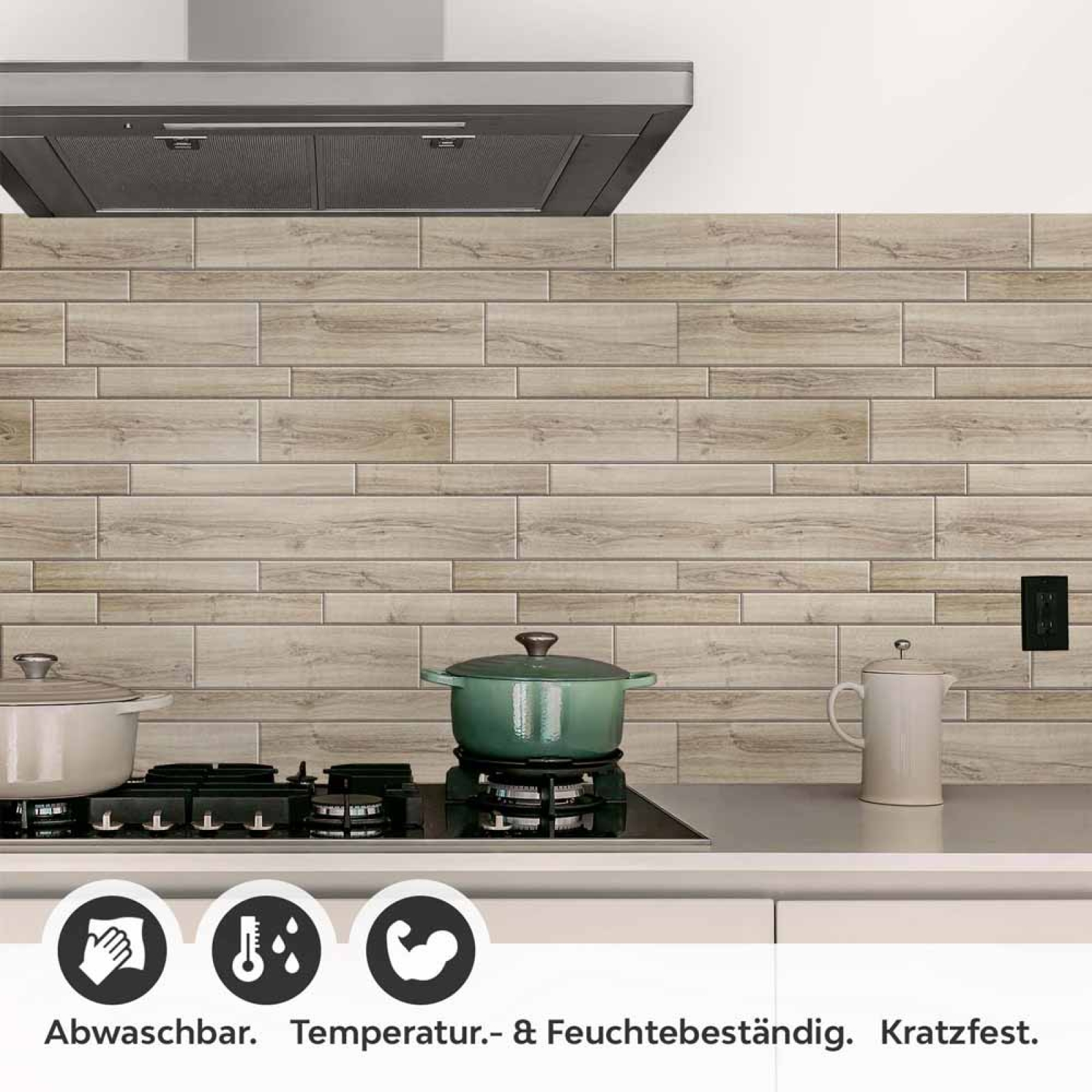 Küchenrückwand Folie Holzoptik Parkett Detailbild 1