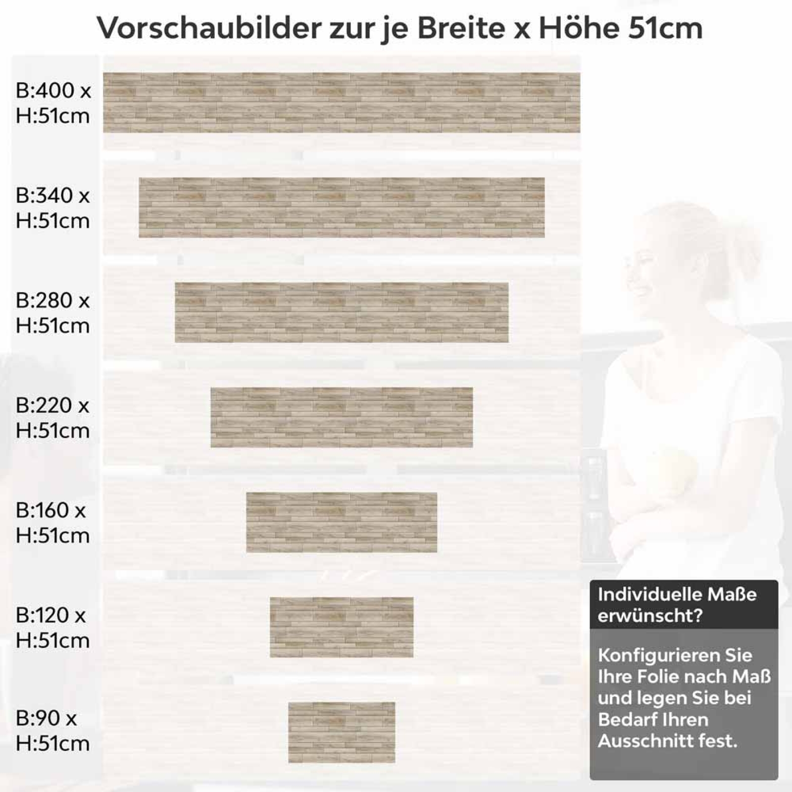 Küchenrückwand Folie Holzoptik Parkett Höhe 51cm