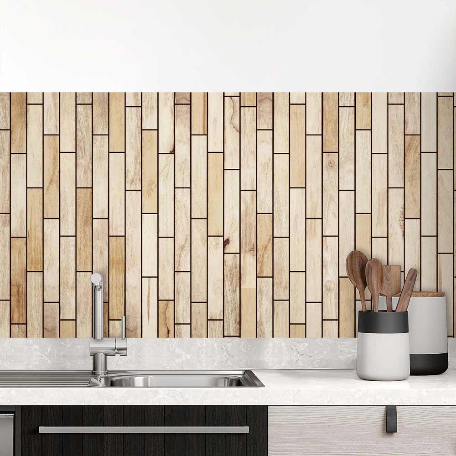 Küchenrückwand Folie Holzoptik Hauptbild 1