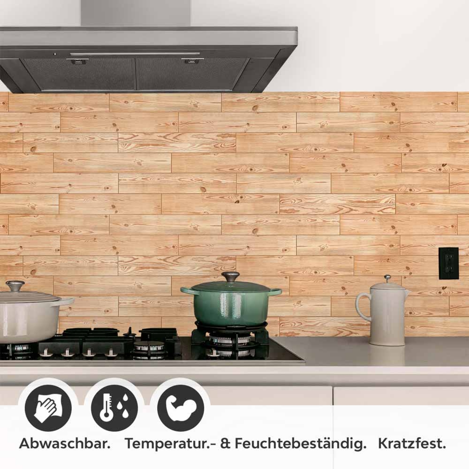 Küchenrückwand Folie Lärche Holzoptik Detailbild 1