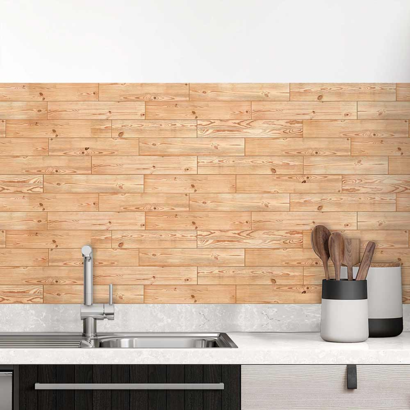 Küchenrückwand Folie Lärche Holzoptik Hauptbild 1