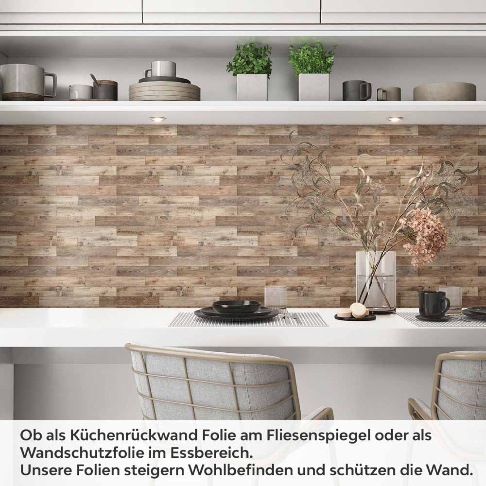 Küchenrückwand Folie rustikale Parkettoptik Artikelbild 1