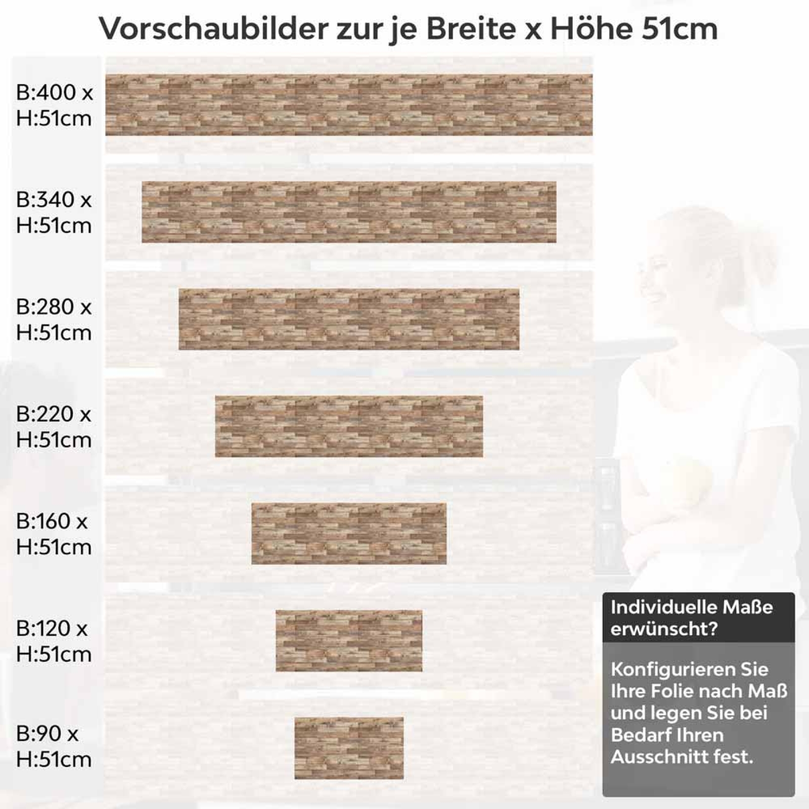 Küchenrückwand Folie rustikale Parkettoptik Höhe 51cm
