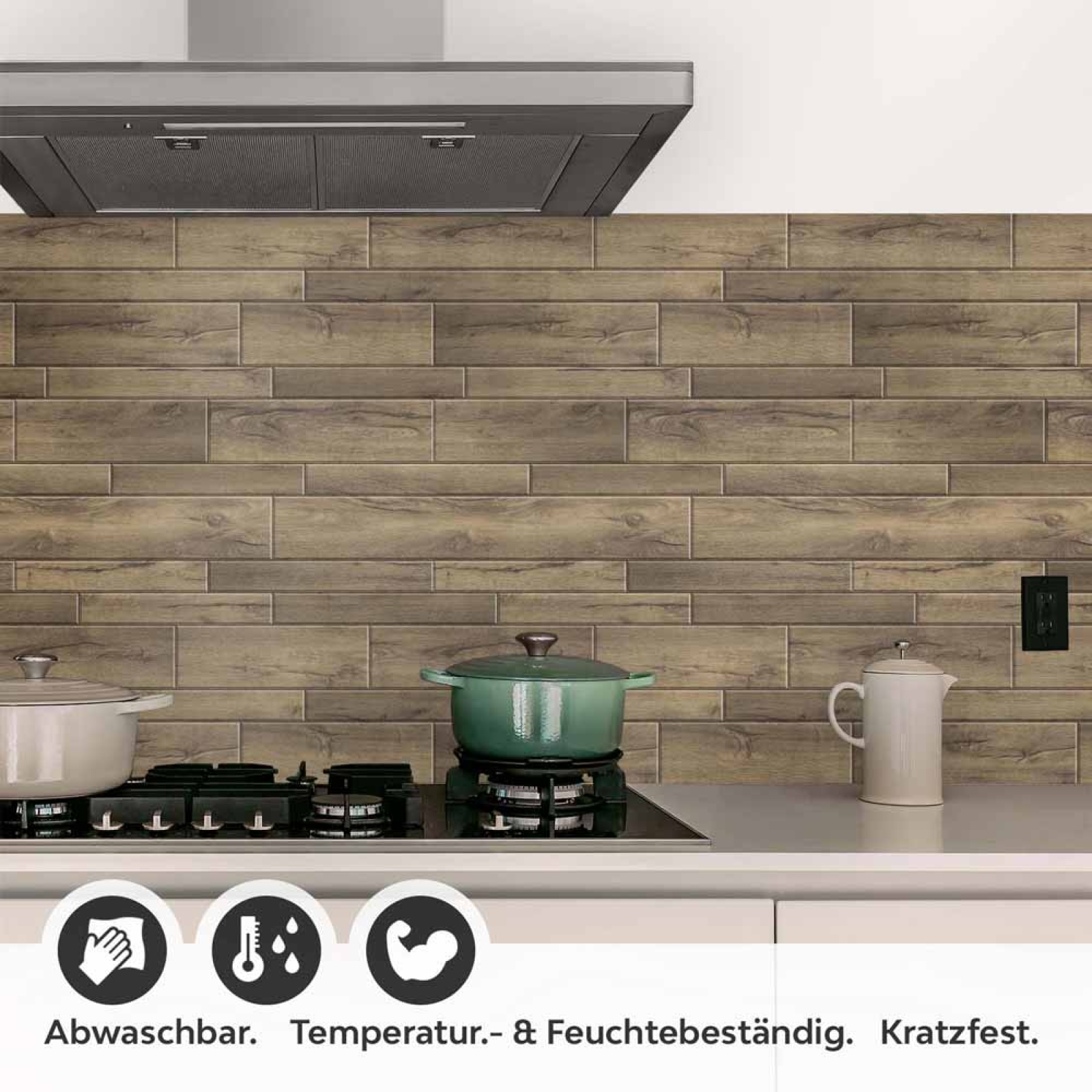 Küchenrückwand Folie Parkettoptik Detailbild 1