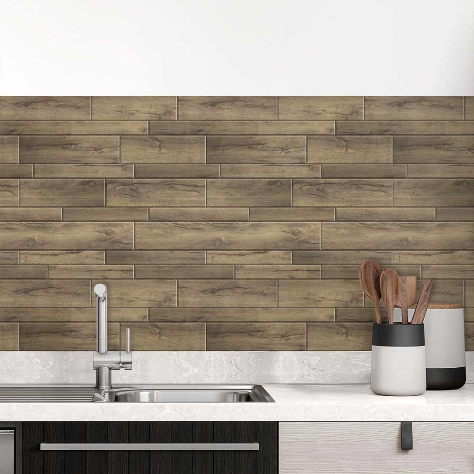 Küchenrückwand Folie Parkettoptik Hauptbild 1