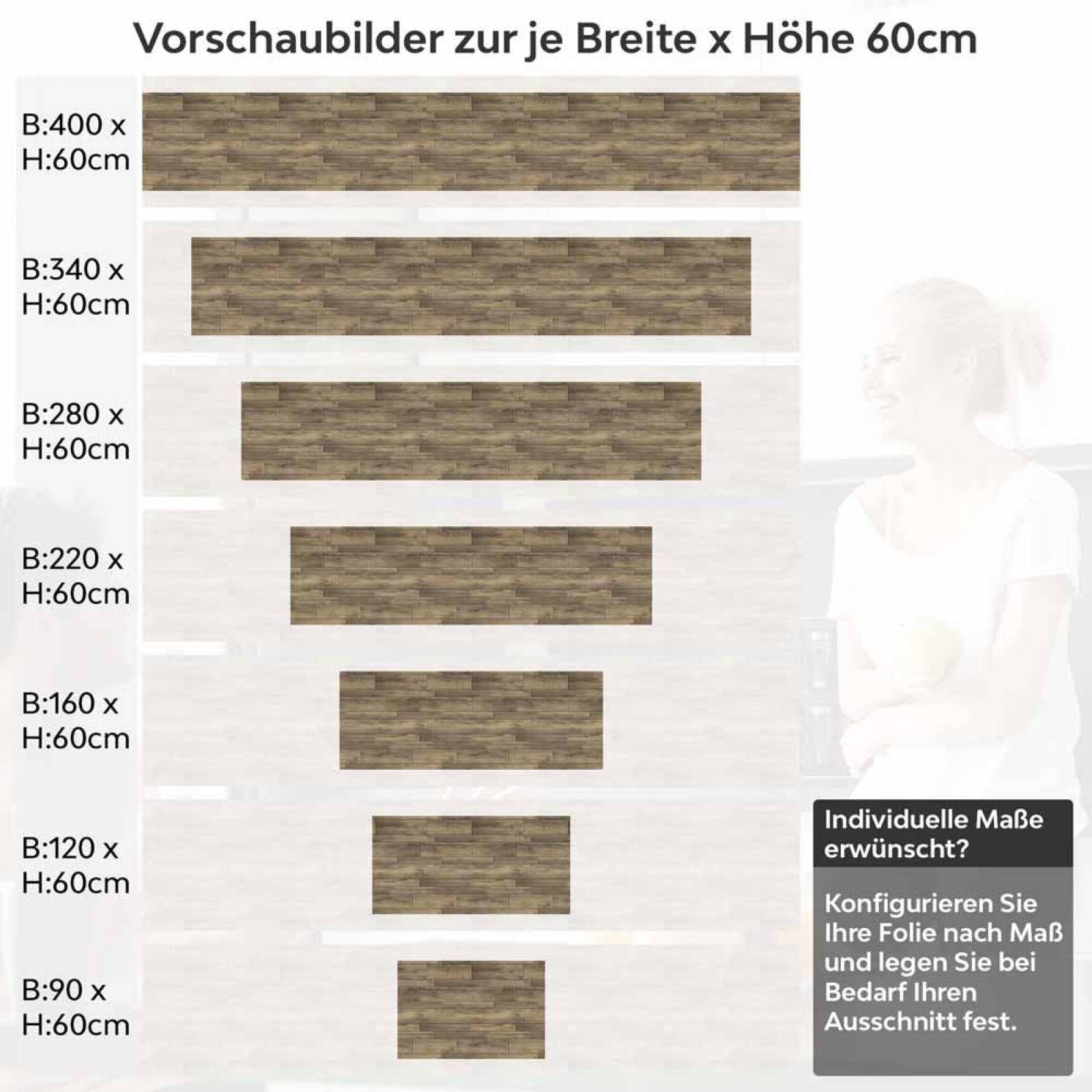 Küchenrückwand Folie Parkettoptik Höhe 60cm