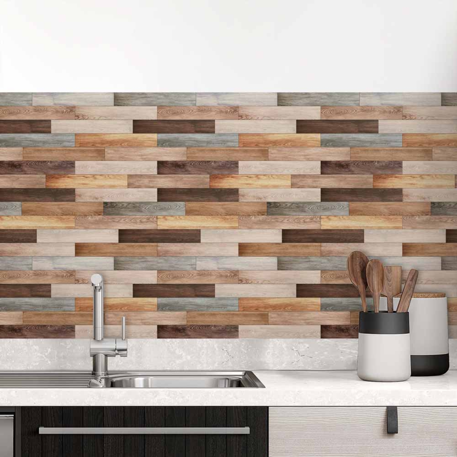 Küchenrückwand Folie Retro Holz Textur Hauptbild 1