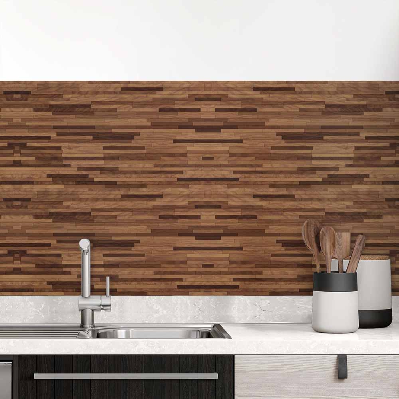Küchenrückwand Folie Holz Wandpaneele Hauptbild 1