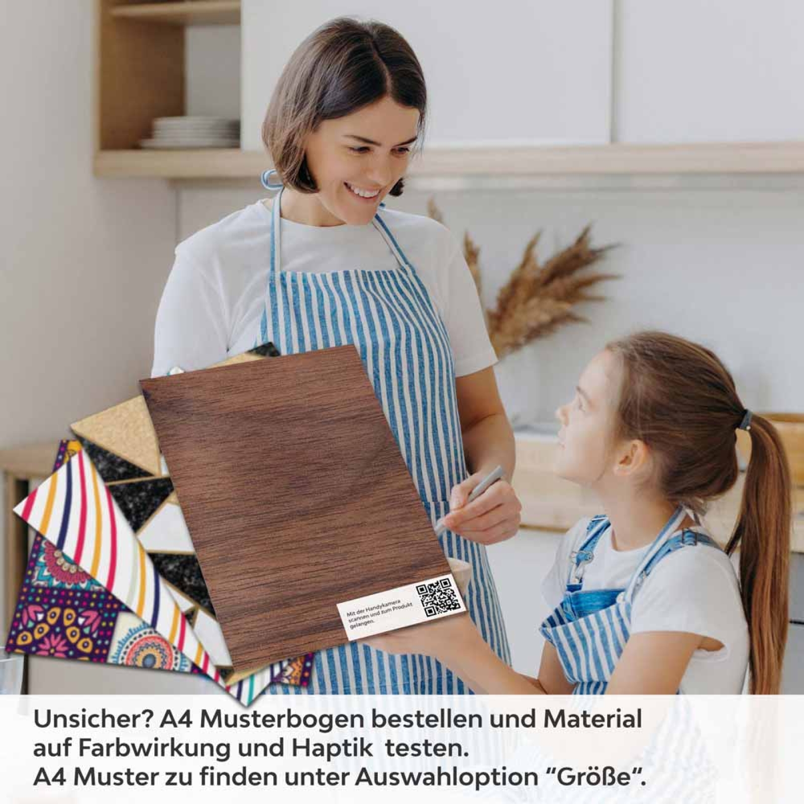 Küchenrückwand Folie Holzstruktur A4 Muster