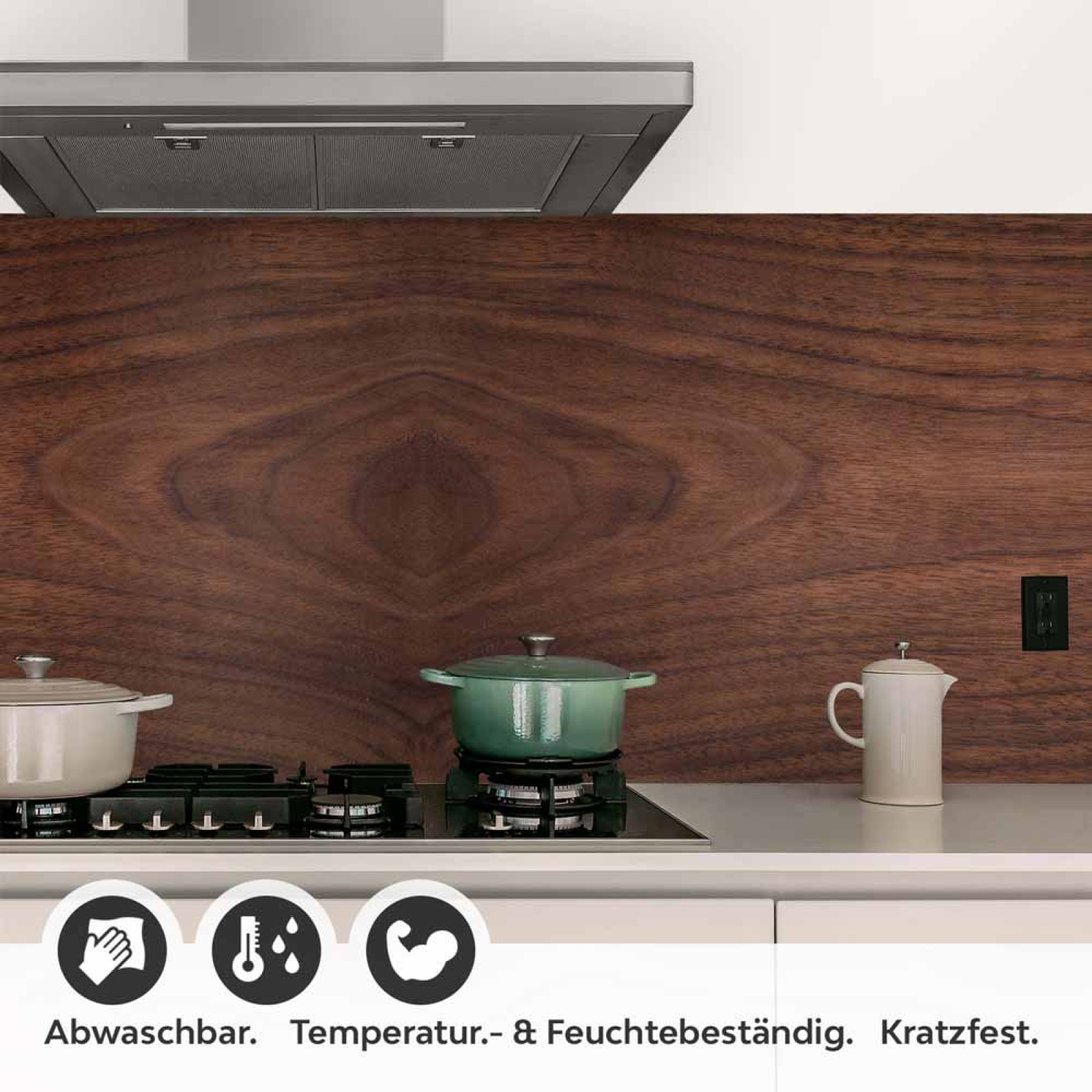 Küchenrückwand Folie Holzstruktur Detailbild 1