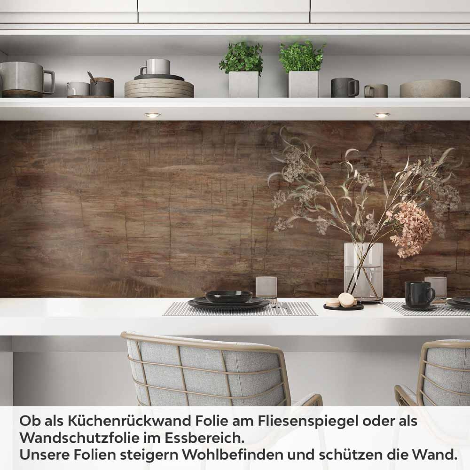 Küchenrückwand Folie rustikale Holzoptik Artikelbild 1