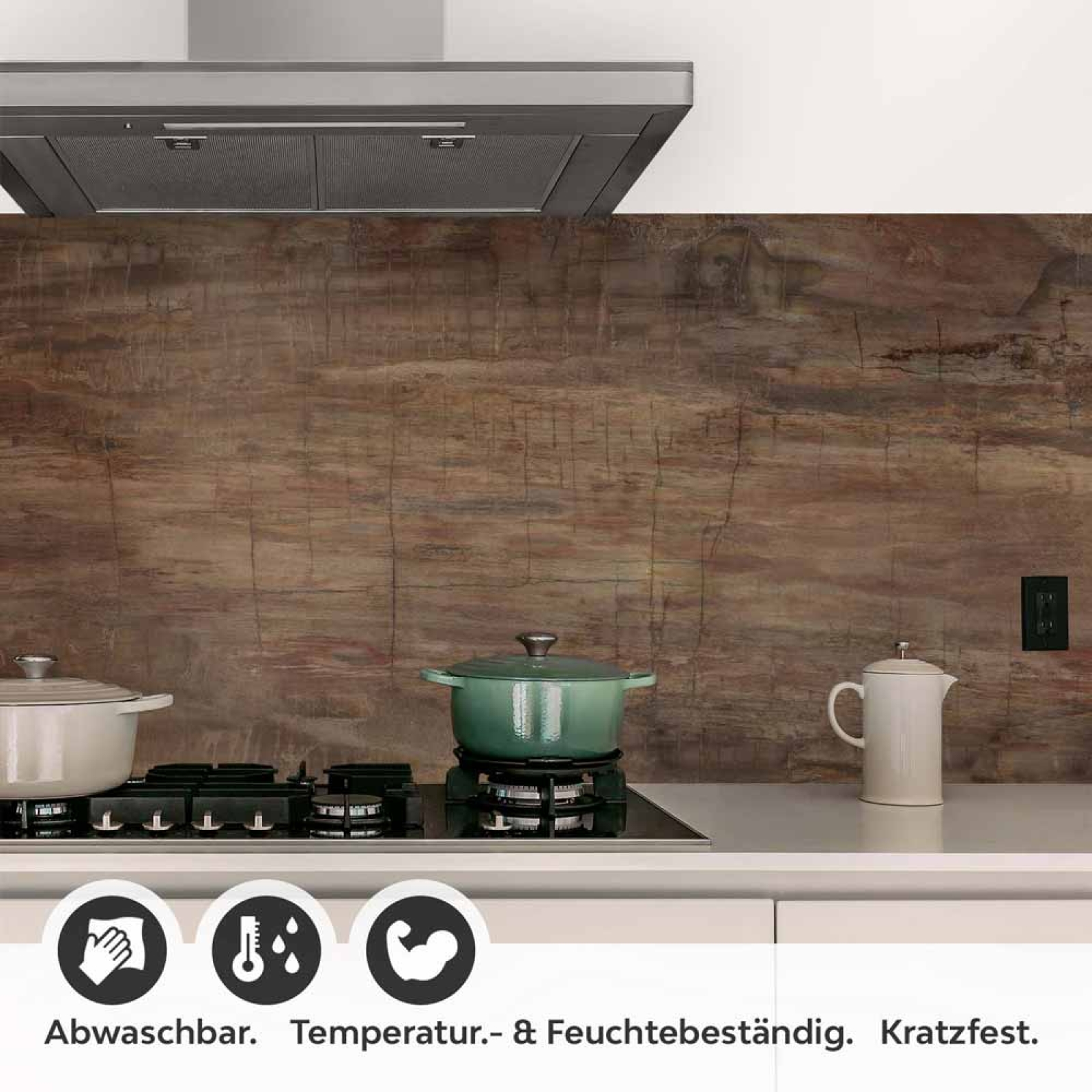 Küchenrückwand Folie rustikale Holzoptik Detailbild 1