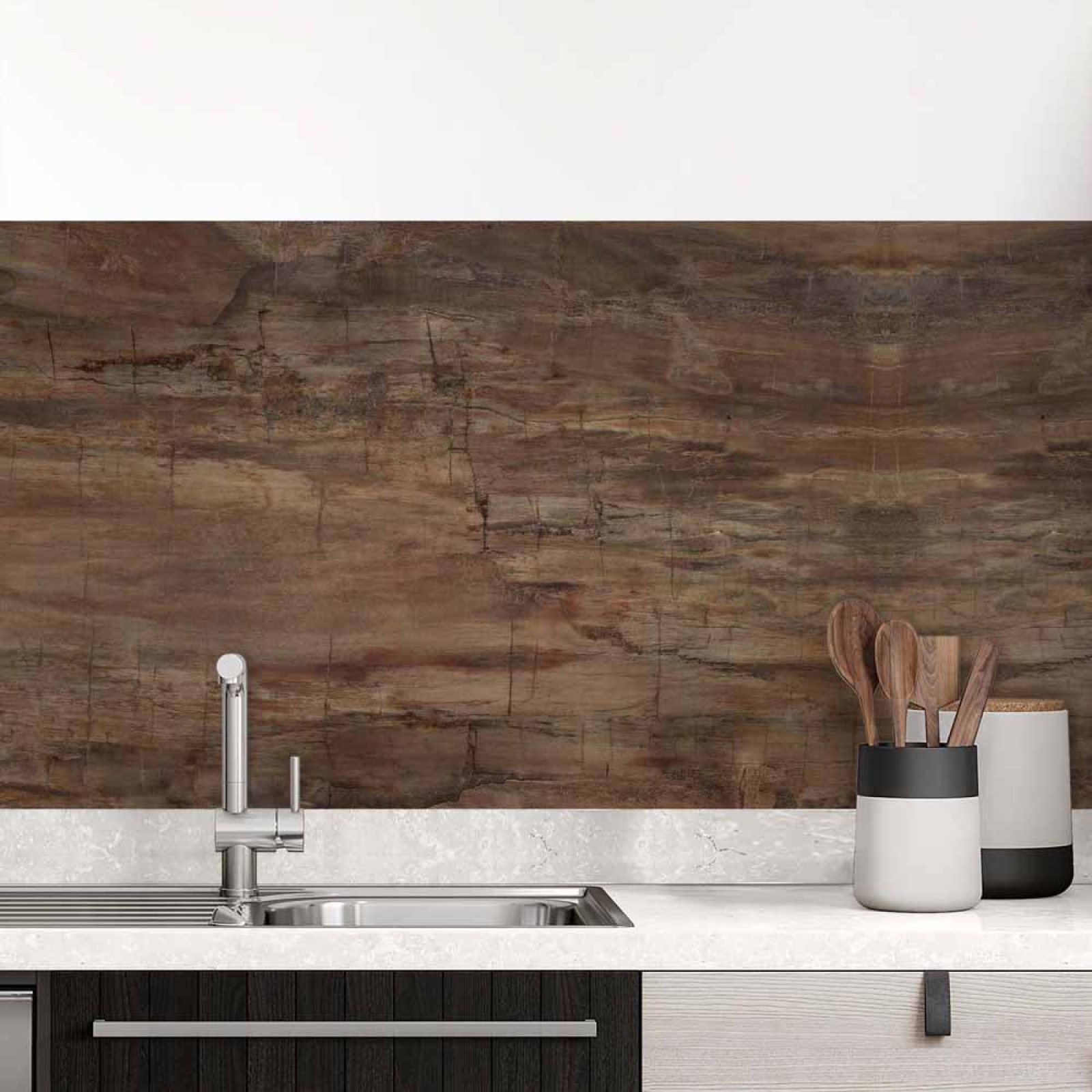 Küchenrückwand Folie rustikale Holzoptik Hauptbild 1