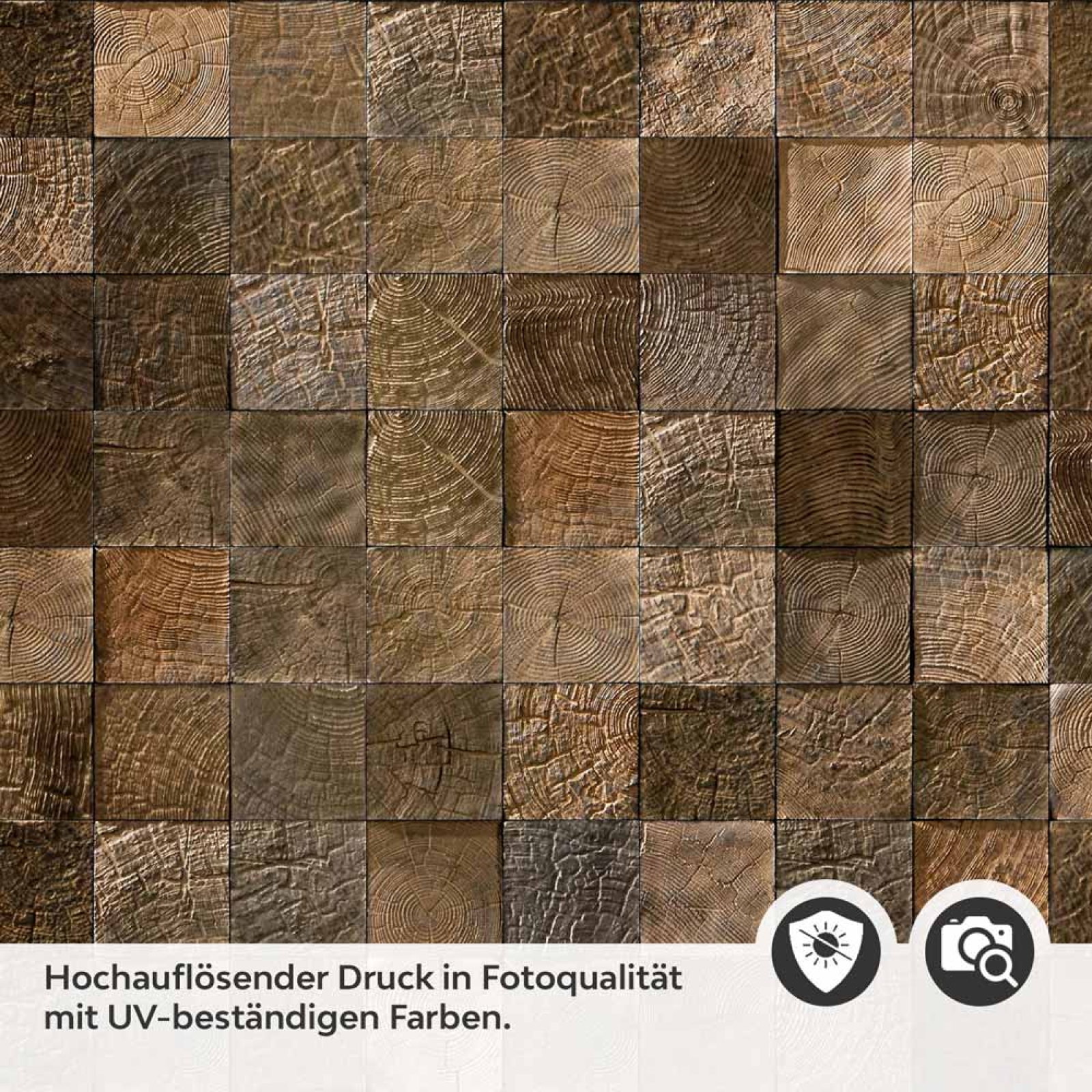 Küchenrückwand Folie Holzblock Mosaik Optik Detailbild 2