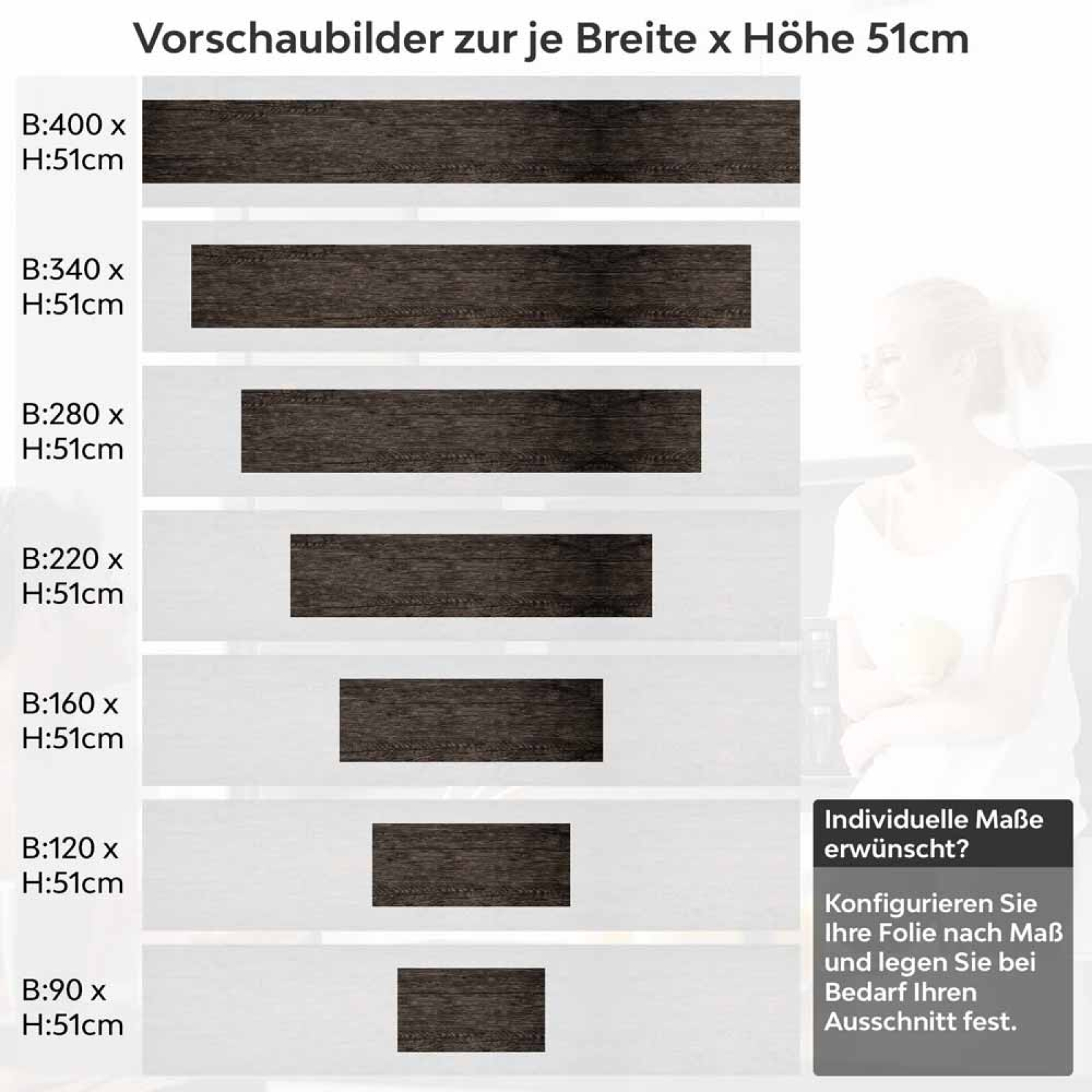 Küchenrückwand Folie Antikholz Höhe 51cm